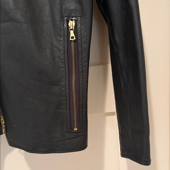 Paul Smith PS Black Lamb Leather Jacket Mens M Moto Zip Designer - Picture 5 of 11